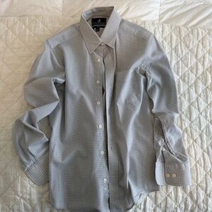 Classic Light Gray Checkered Men's Shirt